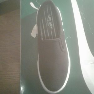 Sperry Striper S/O Black Leather